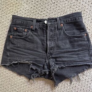 Levi's Black Jean Shorts for Women 501